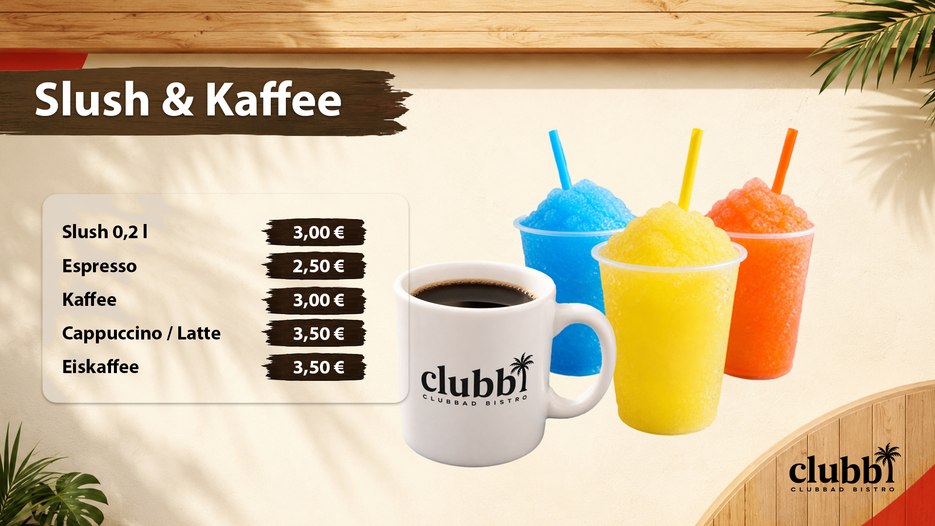Slush und Kaffee am Clubbi